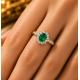 Pre Owned 18ct Emerald and Diamond Cluster Ring ZB877